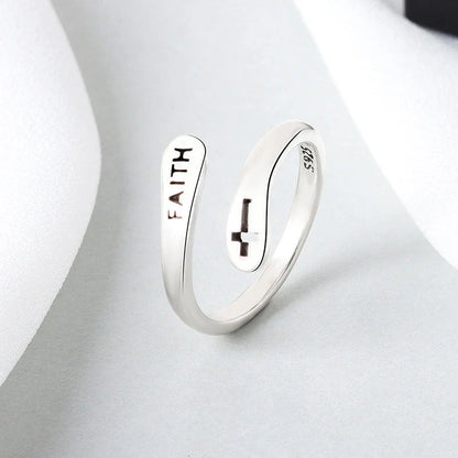 Women's Copper Faith Ring with Thai silver finish, elegant and durable design