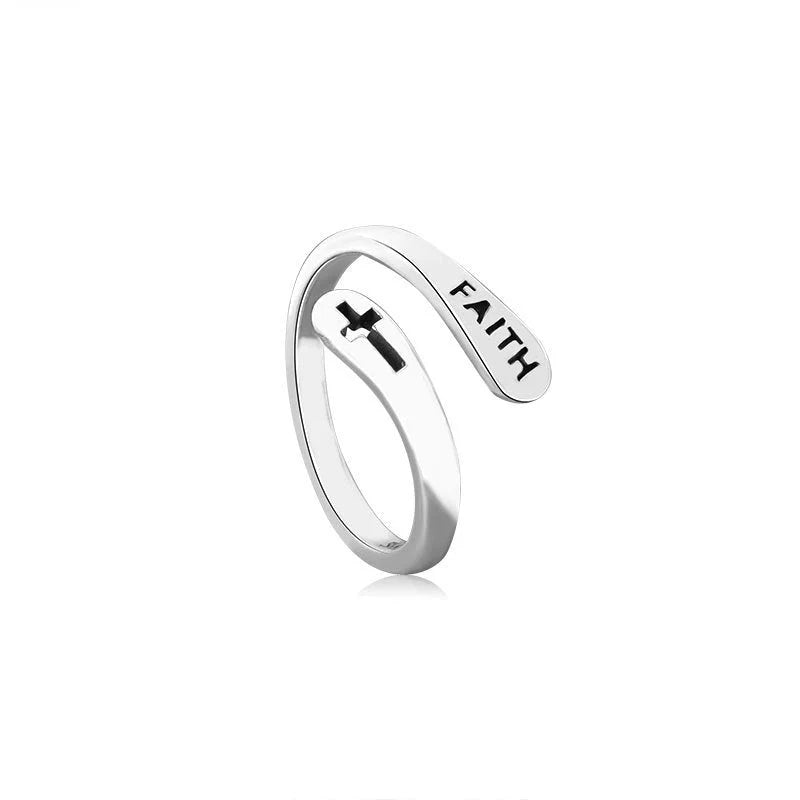 Women's Copper Faith Ring with Thai silver finish, elegant and durable design