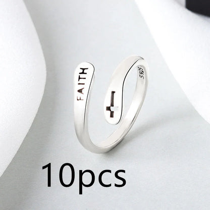 Women's Copper Faith Ring with Thai silver finish, elegant and durable design