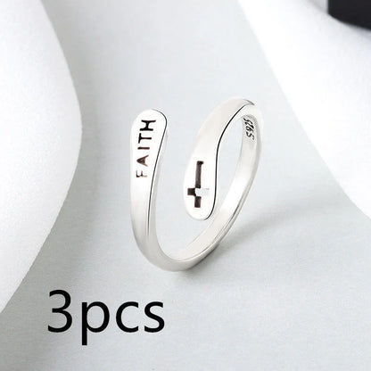 Women's Copper Faith Ring with Thai silver finish, elegant and durable design