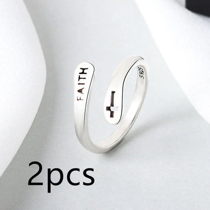 Women's Copper Faith Ring with Thai silver finish, elegant and durable design