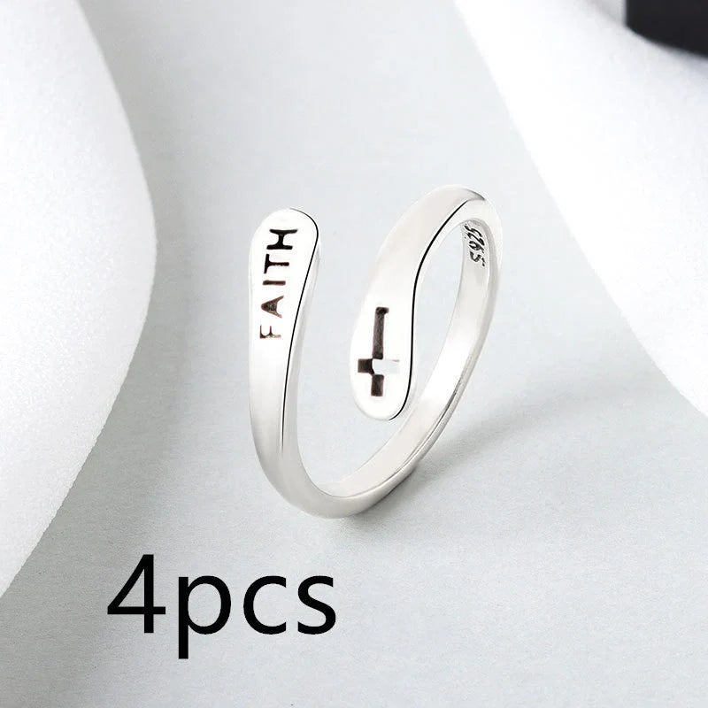 Women's Copper Faith Ring with Thai silver finish, elegant and durable design