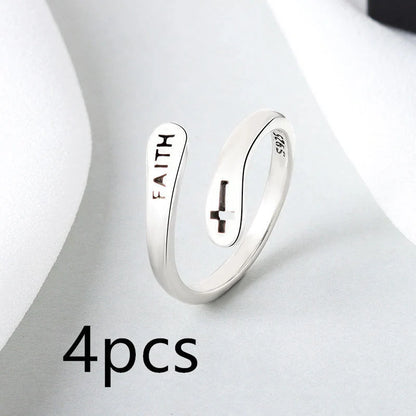 Women's Copper Faith Ring with Thai silver finish, elegant and durable design