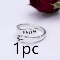 Women's Copper Faith Ring with Thai silver finish, elegant and durable design