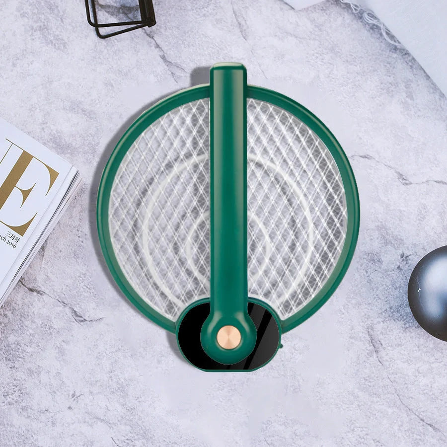 Dual-mode electric mosquito swatter with UV light and safety grid