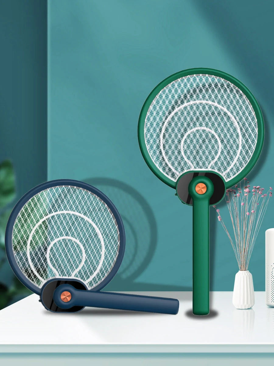 Dual-mode electric mosquito swatter with UV light and safety grid