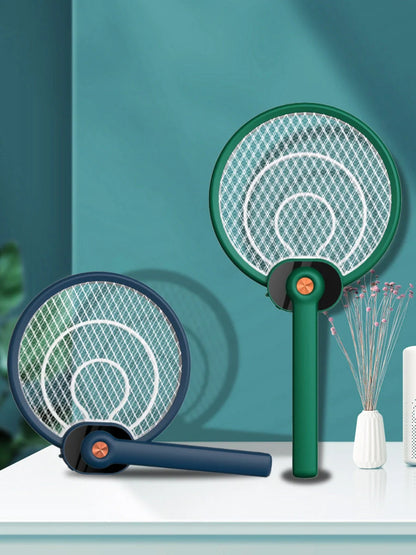 Dual-mode electric mosquito swatter with UV light and safety grid