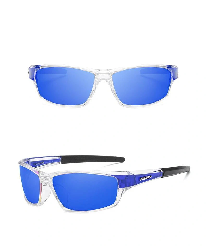Stylish retro polarised sunglasses with durable plastic frame and UV400 protection for men's leisure, travel, and sports activities