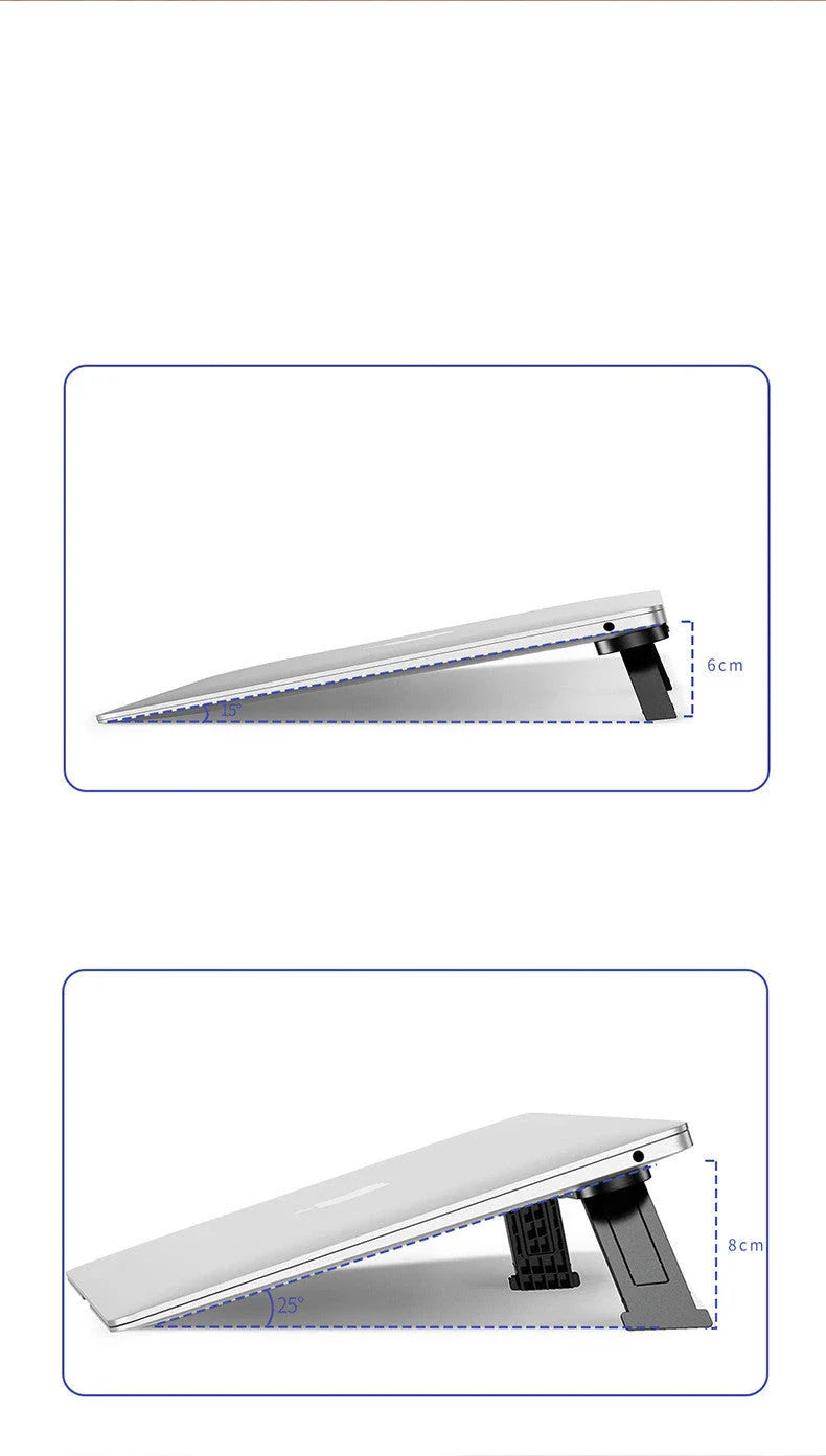Elegant laptop stand with adjustable viewing angle, sturdy design, and efficient cooling for enhanced productivity