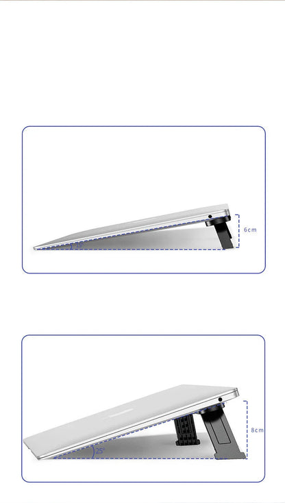 Elegant laptop stand with adjustable viewing angle, sturdy design, and efficient cooling for enhanced productivity