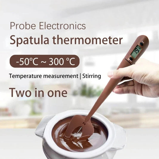 Digital Cooking Thermometer with Silicone Scraper Spatula for accurate temperature monitoring