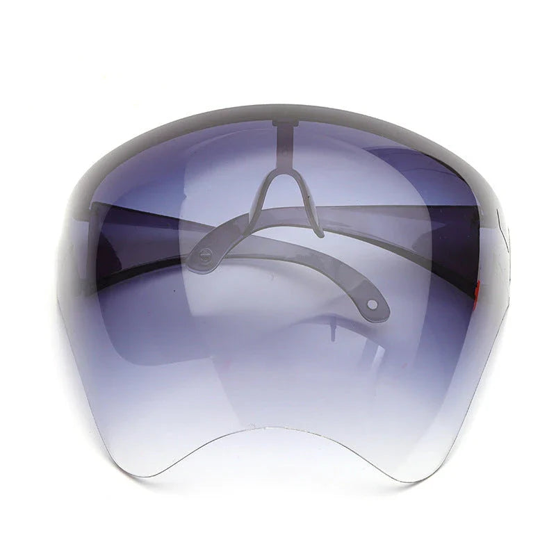Premium multi-function face shield glasses with anti-fog coating, durable plastic frame, and crystal-clear lenses for sun protection and safety