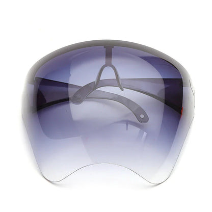 Premium multi-function face shield glasses with anti-fog coating, durable plastic frame, and crystal-clear lenses for sun protection and safety