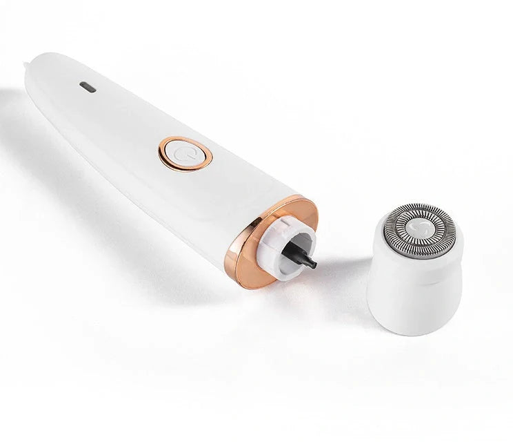 7-in-1 USB rechargeable electric eyebrow trimmer with LED light and multiple heads