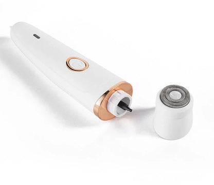 7-in-1 USB rechargeable electric eyebrow trimmer with LED light and multiple heads