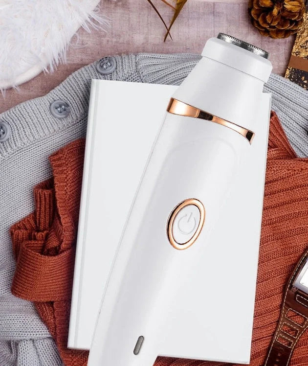 7-in-1 USB rechargeable electric eyebrow trimmer with LED light and multiple heads