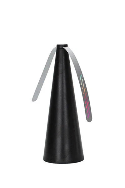 Compact outdoor mosquito repellent fan with safety blades in silver, black, gold, and white options