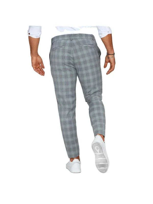Men's stylish plaid casual trousers with a relaxed, loose fit and breathable fabric