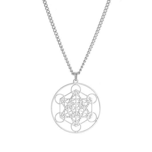 Moon Goddess Necklace with hollow pendant and adjustable stainless steel chain