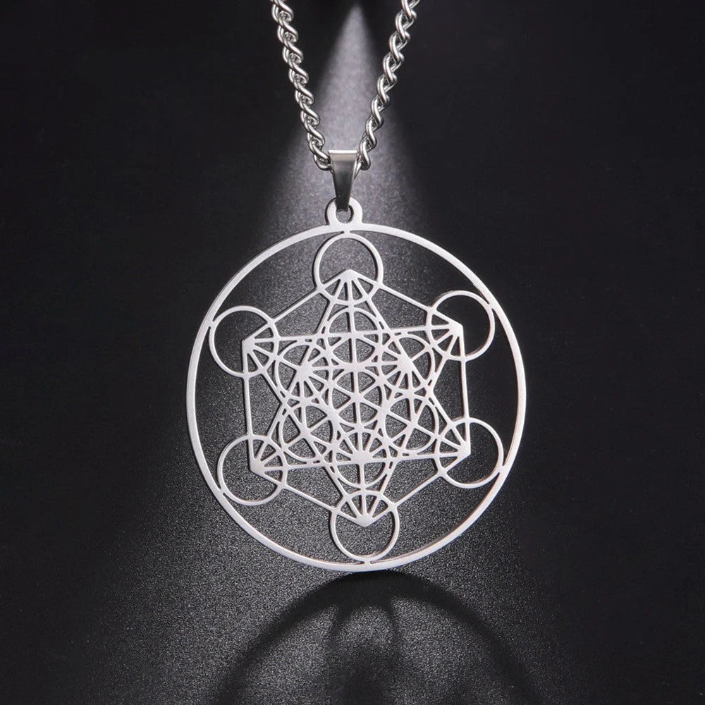 Moon Goddess Necklace with hollow pendant and adjustable stainless steel chain