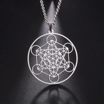 Moon Goddess Necklace with hollow pendant and adjustable stainless steel chain