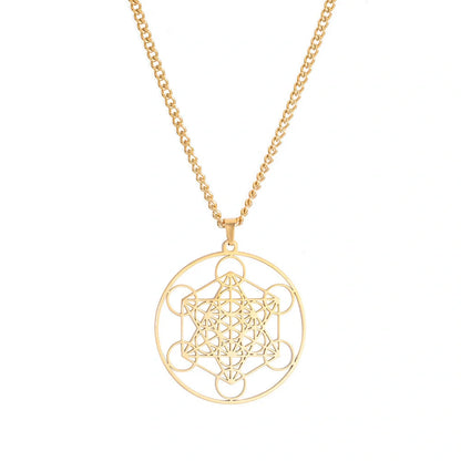 Moon Goddess Necklace with hollow pendant and adjustable stainless steel chain