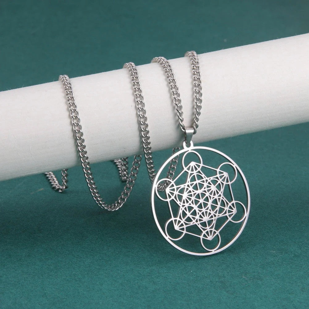 Moon Goddess Necklace with hollow pendant and adjustable stainless steel chain