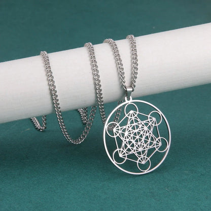 Moon Goddess Necklace with hollow pendant and adjustable stainless steel chain