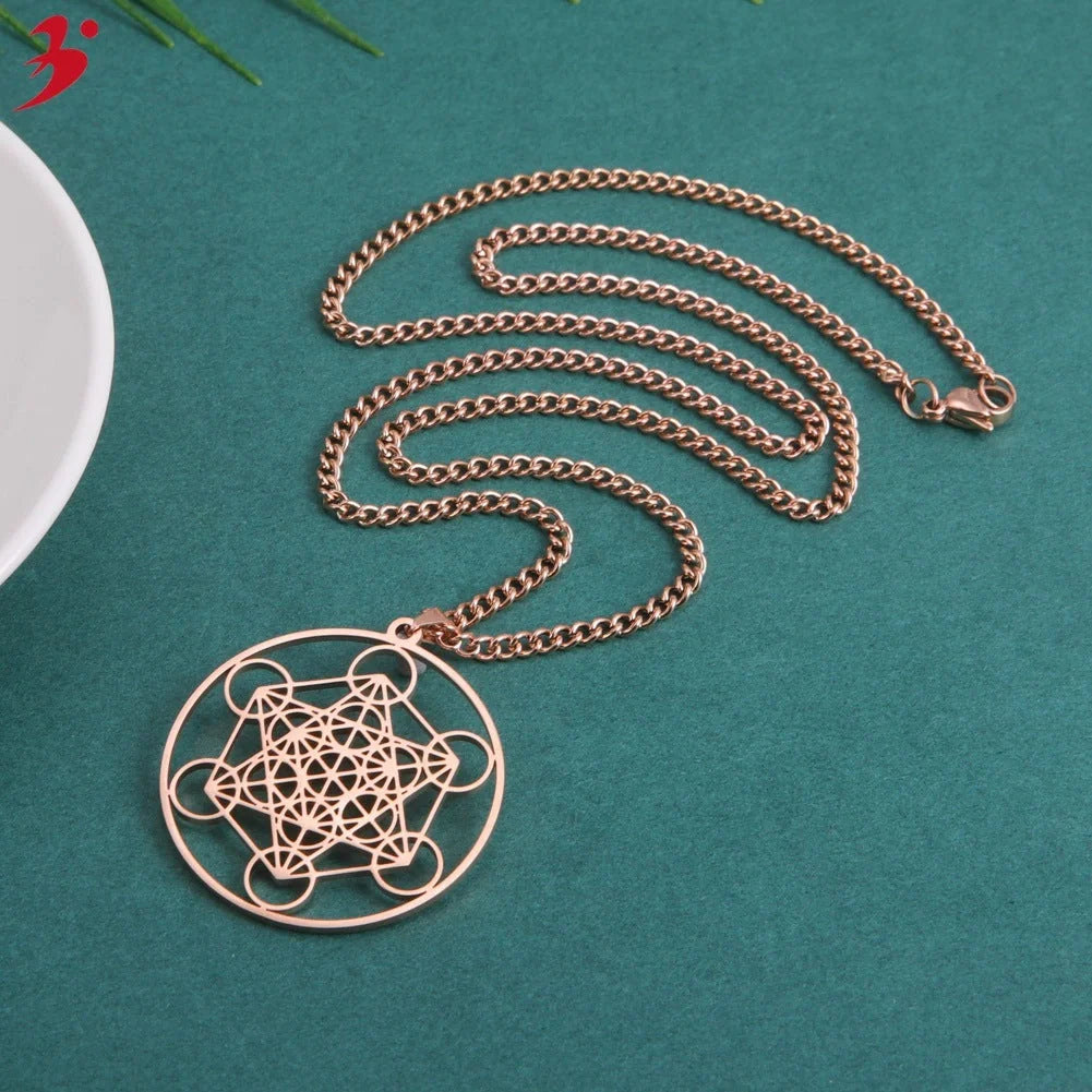 Moon Goddess Necklace with hollow pendant and adjustable stainless steel chain