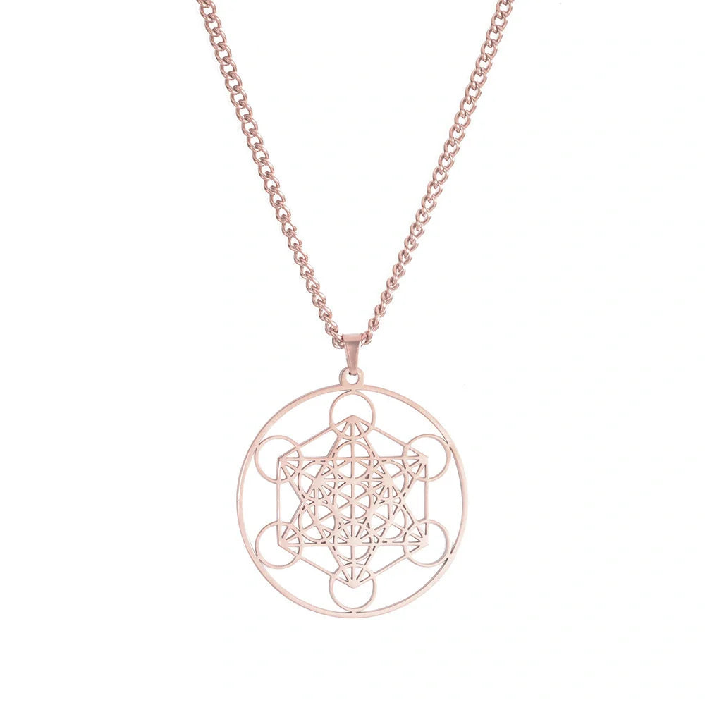 Moon Goddess Necklace with hollow pendant and adjustable stainless steel chain
