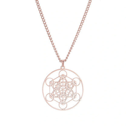 Moon Goddess Necklace with hollow pendant and adjustable stainless steel chain