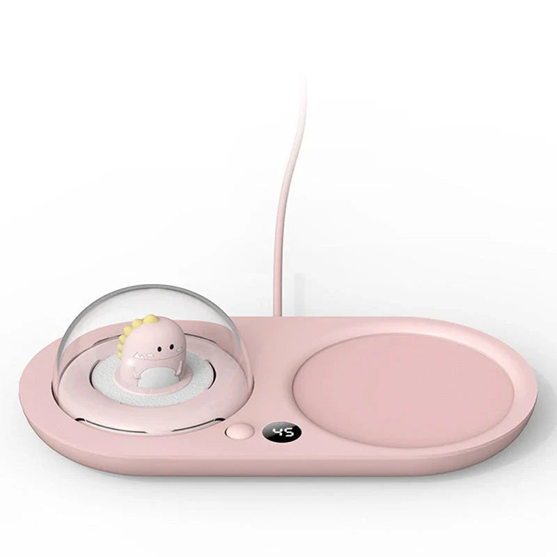 Cosy Hot Cup Warmer with PTC heating technology, temperature control, aroma diffuser, and night light features
