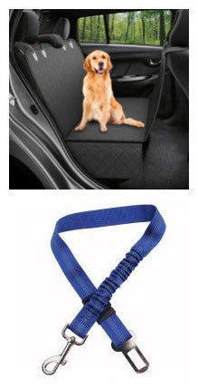 Waterproof dog car seat cover with view mesh and anti-skid surface