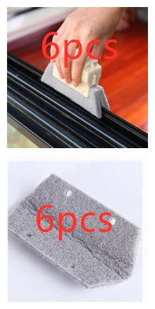 Creative Window Groove Cleaning Gap Brush Slot Cleaner in beige, light grey, and blue