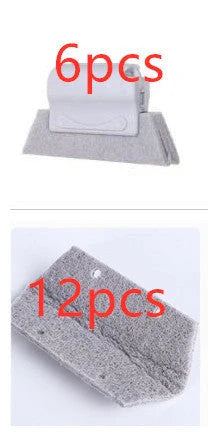 Creative Window Groove Cleaning Gap Brush Slot Cleaner in beige, light grey, and blue