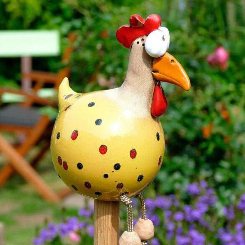 Charming resin chicken ornaments in various colours and set sizes, perfect for adding whimsical British-inspired decor to gardens and outdoor spaces.
