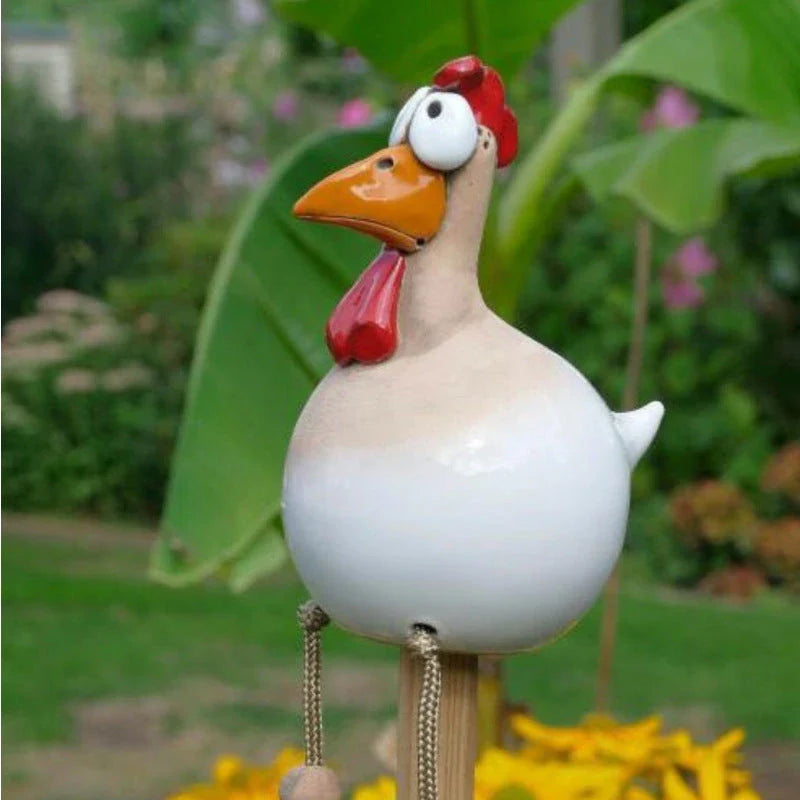 Charming resin chicken ornaments in various colours and set sizes, perfect for adding whimsical British-inspired decor to gardens and outdoor spaces.