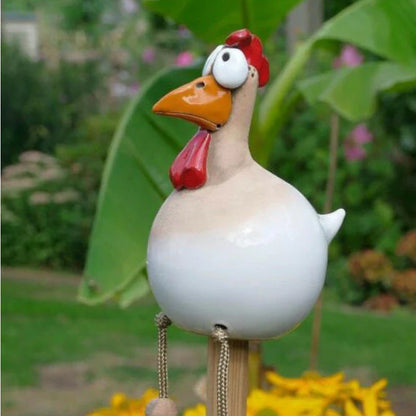 Charming resin chicken ornaments in various colours and set sizes, perfect for adding whimsical British-inspired decor to gardens and outdoor spaces.
