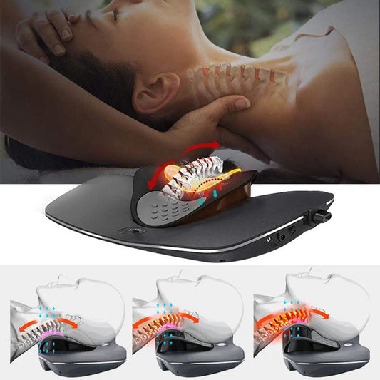 Air Soft Brace Adjustable Neck and Waist Massager in black