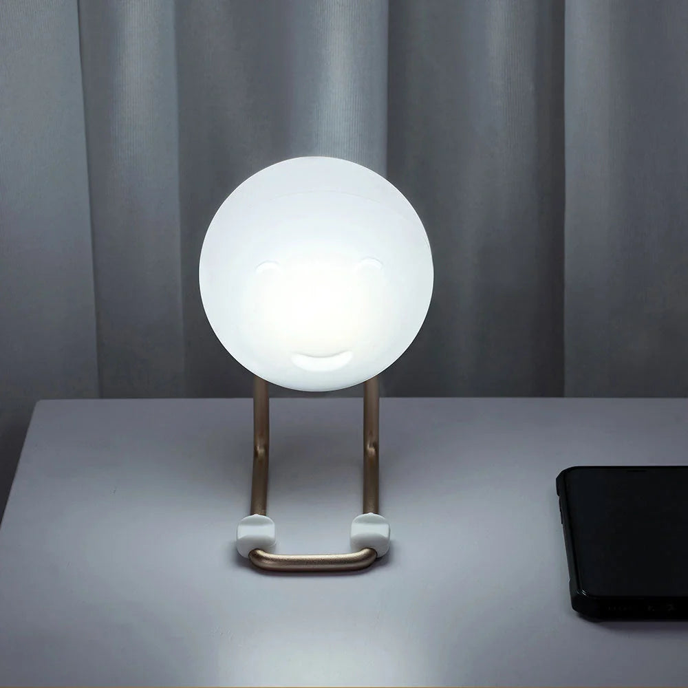 D20 Little Urchin Silicone Lamp in elegant white with wireless charging and nightlight features