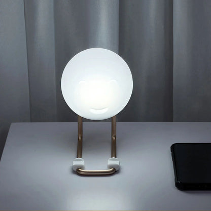 D20 Little Urchin Silicone Lamp in elegant white with wireless charging and nightlight features