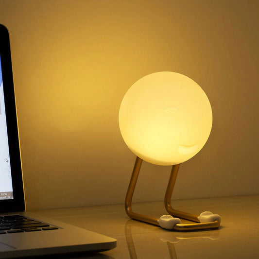 D20 Little Urchin Silicone Lamp in elegant white with wireless charging and nightlight features