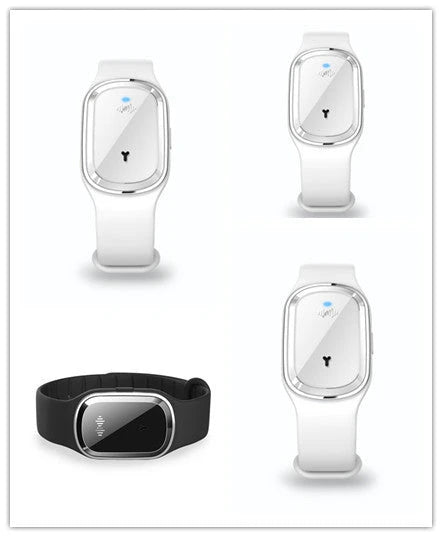 Ultrasonic mosquito repellent bracelet with sleek, waterproof design for outdoor activities
