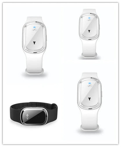 Ultrasonic mosquito repellent bracelet with sleek, waterproof design for outdoor activities
