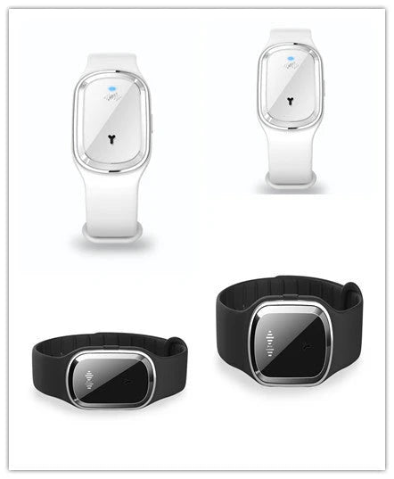 Ultrasonic mosquito repellent bracelet with sleek, waterproof design for outdoor activities