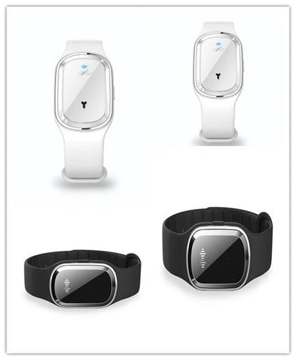 Ultrasonic mosquito repellent bracelet with sleek, waterproof design for outdoor activities