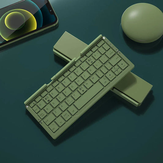 Compact Foldable Bluetooth Keyboard with Premium Aluminum Alloy Construction and Multi-Device Connectivity