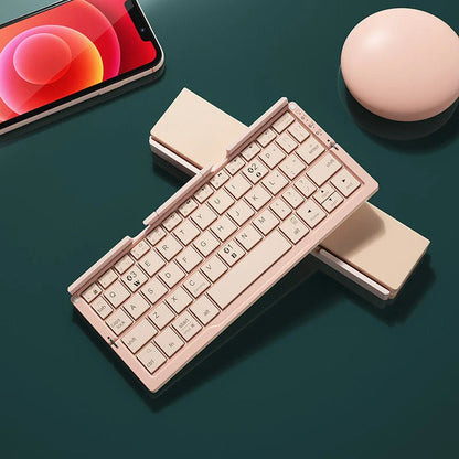 Compact Foldable Bluetooth Keyboard with Premium Aluminum Alloy Construction and Multi-Device Connectivity