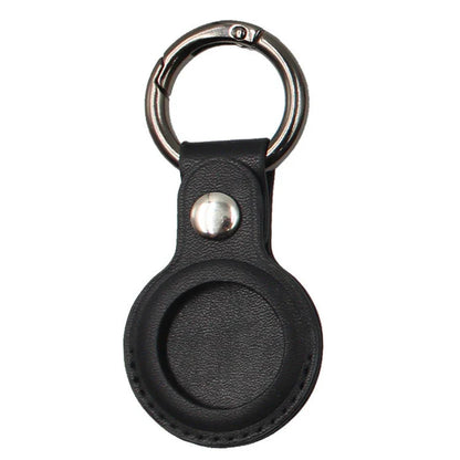 Premium leather AirTag keychain case in various colors, providing durable protection and stylish carry for your Apple tracking device