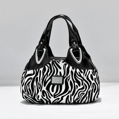 Women's multicolour PU leather dumpling handbag with floral design and multiple pockets